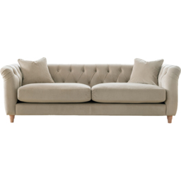 Elsie Chesterfield 6 Seater Putty Plush Velvet Sofa Suite - Grey - Wilko - thumbnail 4