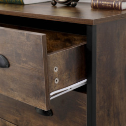 FurnitureHMD 4 Drawer Brown and Black Industrial Wooden Chest of Drawers - Wilko - thumbnail 7