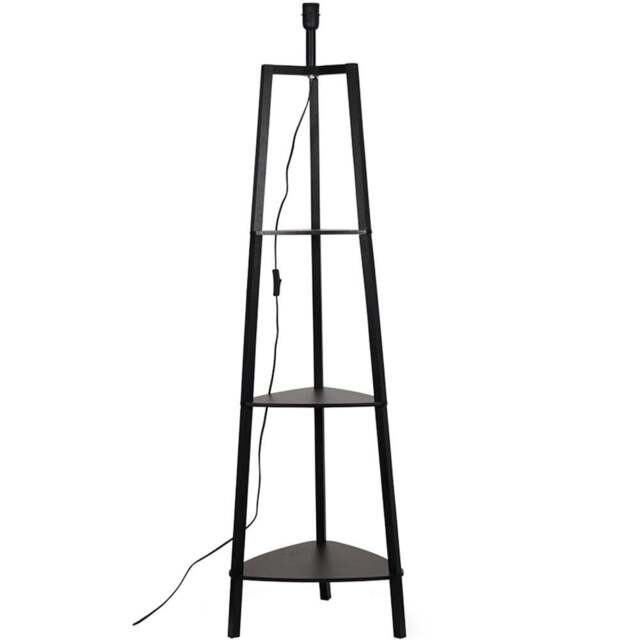 ValueLights Hiru 3 Shelf Black Floor Lamp Base - Size: 137.5 x 39.5 x 39.5cm - Wilko - image 1