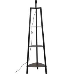 ValueLights Hiru 3 Shelf Black Floor Lamp Base - Size: 137.5 x 39.5 x 39.5cm - Wilko