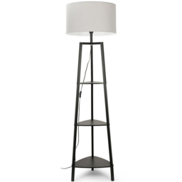 ValueLights Hiru 3 Shelf Black Floor Lamp Base - Size: 137.5 x 39.5 x 39.5cm - Wilko - thumbnail 4