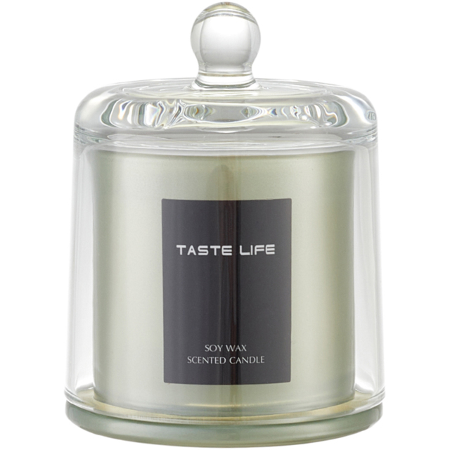 Living and Home Basil and Citrus Soy Wax Scented Candle - Size: 11.5 x 9 x 9cm - Green - Wilko - image 1