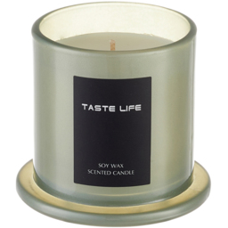 Living and Home Basil and Citrus Soy Wax Scented Candle - Size: 11.5 x 9 x 9cm - Green - Wilko - thumbnail 6