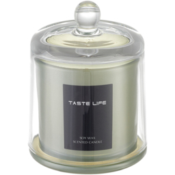 Living and Home Basil and Citrus Soy Wax Scented Candle - Size: 11.5 x 9 x 9cm - Green - Wilko - thumbnail 3