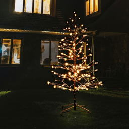 Shatchi Warm White LED Pre-Lit Brown Snow Twig Artificial Christmas Tree 4ft - Wilko - thumbnail 3