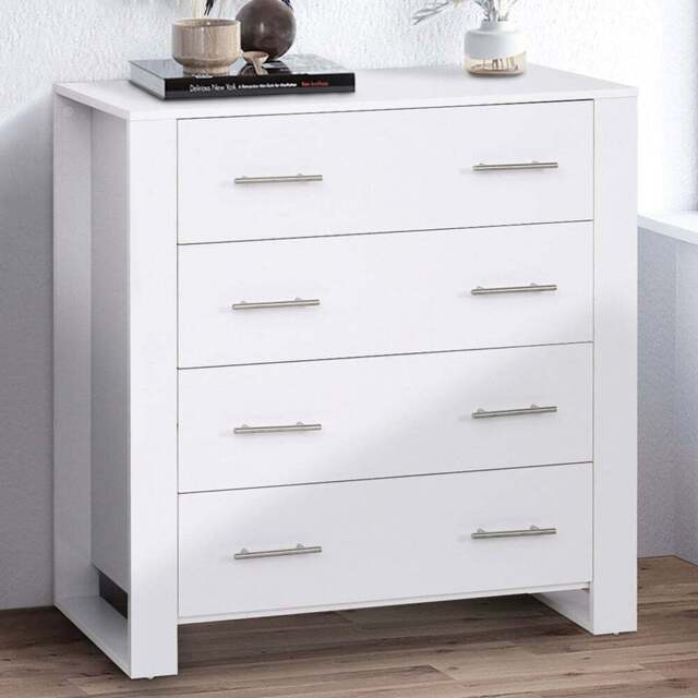 Portland 4 Drawer White Chest of Drawers - Wilko - image 1