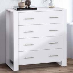 Portland 4 Drawer White Chest of Drawers - Wilko - thumbnail 1