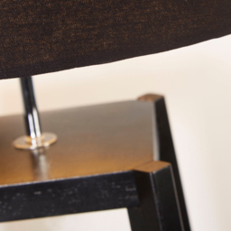 Lighting Collection Harvey 2 Shelf Black Fabric Drum Shade Wood Shelf Floor Lamp - Size: 34 x 45 x 46.5cm - Wilko - thumbnail 5