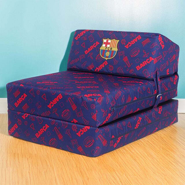 Kaikoo Barcelona Blue and Red Print Chair Bed - Size: Single - multi - Wilko - image 1
