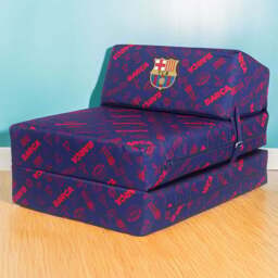 Kaikoo Barcelona Blue and Red Print Chair Bed - Size: Single - multi - Wilko