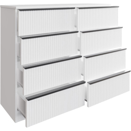 FWStyle Lania 8 Drawer White Scalloped Ripple Effect Chest of Drawers - Wilko - thumbnail 4