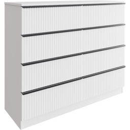 FWStyle Lania 8 Drawer White Scalloped Ripple Effect Chest of Drawers - Wilko - thumbnail 3