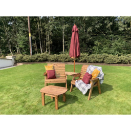 Charles Taylor Grand Angled Companion Seat with Coffee Table and Red Cushions - Size: 2 Seater - Wilko - thumbnail 7