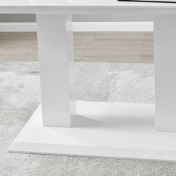 Furniturebox Molini Fortana 6 Seater Dining Set White Gloss Elephant Grey and Chrome - Wilko - thumbnail 7