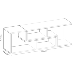 Decorotika Cubicco Oak Adjustable TV Unit - Size: 40 x 180 x 29.5cm - Brown - Wilko - thumbnail 7