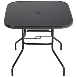 Living and Home Black 4 Seater Garden Table with Parasol Hole 80cm - Size: 72 x 80 x 80cm - Wilko - thumbnail 5