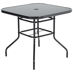 Living and Home Black 4 Seater Garden Table with Parasol Hole 80cm - Size: 72 x 80 x 80cm - Wilko - thumbnail 4