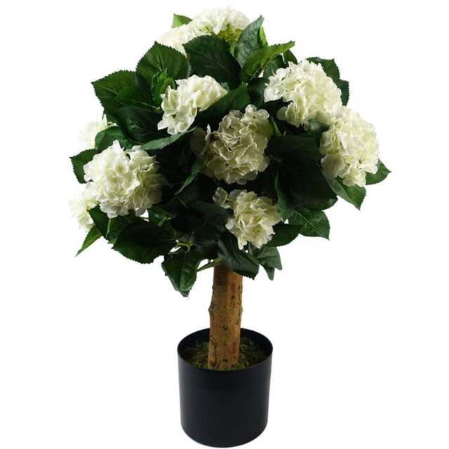 Botanik White Hydrangea Bush Artificial Plant in Pot 2.5ft - Size: 75 x 50 x 50cm - Wilko - image 1