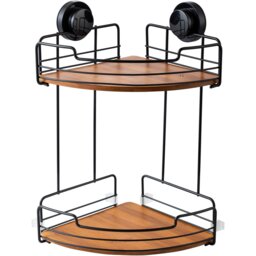 Oslo Bamboo 2 Tier Corner Rack - Black - Wilko