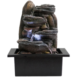 Acacia Home Black Rock Tabletop Fountain - Size: 25.0 cm x 21.0 cm x 18.0 cmcm - Multi - Wilko