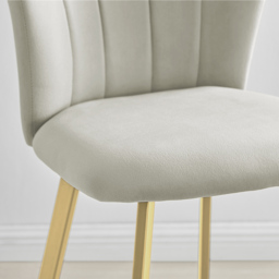 Furniturebox Hazel Cappuccino and Gold Velvet Bar Stool Set of 2 - Brown - Wilko - thumbnail 4