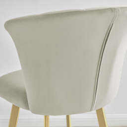 Furniturebox Hazel Cappuccino and Gold Velvet Bar Stool Set of 2 - Brown - Wilko - thumbnail 6