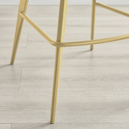 Furniturebox Hazel Cappuccino and Gold Velvet Bar Stool Set of 2 - Brown - Wilko - thumbnail 5