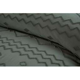 Adah Tufted Geo Duvet Cover and Pillowcase Set - Charcoal/King - Wilko - thumbnail 4