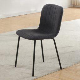 Bella Set of 4 Dark Grey Teddy Faux Fur Stitched Design Dining Chairs - MCC - Wilko - thumbnail 1