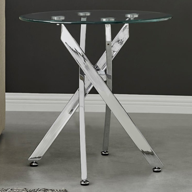 Furniturebox Arona Silver Round Side Table - Size: 55 x 55 x 55cm - Wilko - image 1