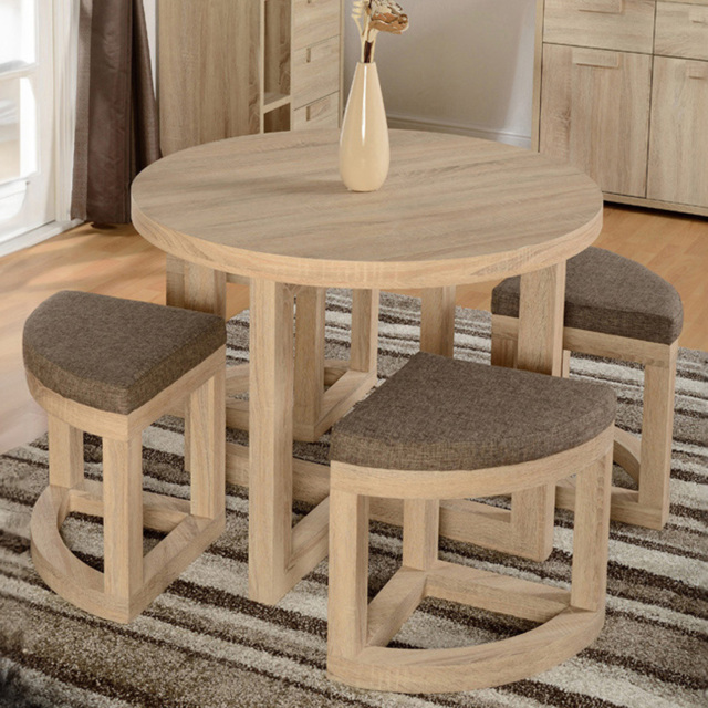 Seconique Cambourne Stowaway 4 Seater Dining Set Oak Effect and Brown - Wilko - image 1