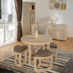 Seconique Cambourne Stowaway 4 Seater Dining Set Oak Effect and Brown - Wilko - thumbnail 7
