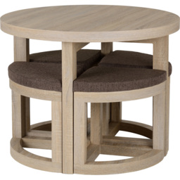 Seconique Cambourne Stowaway 4 Seater Dining Set Oak Effect and Brown - Wilko - thumbnail 4