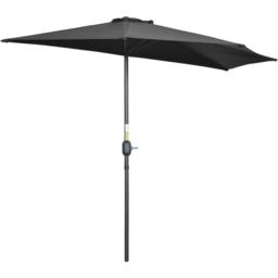 Outsunny Black Half Parasol 2.7m - Size: 3m - Wilko