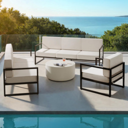 tectake Comosa 7 Seater Garden Sofa Set with Cushion - Brown - Wilko