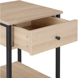 tectake Bradford Single Drawer Light Wood Oak Sonoma Bedside Table - Brown - Wilko - thumbnail 7