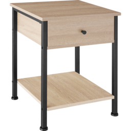 tectake Bradford Single Drawer Light Wood Oak Sonoma Bedside Table - Brown - Wilko - thumbnail 3