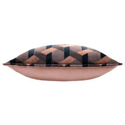 Paoletti Delano Blush and Navy Velvet Jacquard Cushion - Size: 60 x 40cm - Multi - Wilko - thumbnail 5