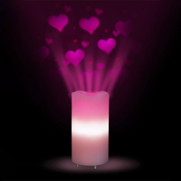 St Helens Pink Hearts LED Candle Projector - Size: 8 x 8 x 16cm - Wilko - thumbnail 6