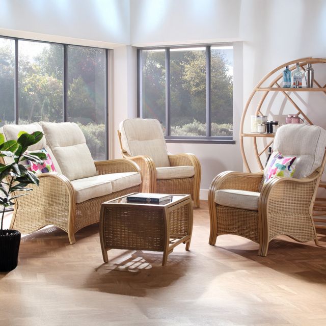 Desser Furniture Turin 5 Seater Light Oak Sofa Set with Jasper Cushion - Brown - Wilko - image 1
