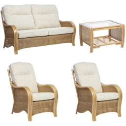 Desser Furniture Turin 5 Seater Light Oak Sofa Set with Jasper Cushion - Brown - Wilko - thumbnail 3