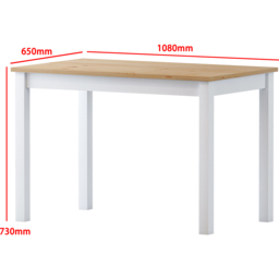 Comfy Living 2 Seater Wooden Dining Set White and Natural - Wilko - thumbnail 5
