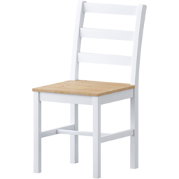 Comfy Living 2 Seater Wooden Dining Set White and Natural - Wilko - thumbnail 4