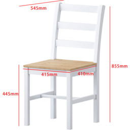 Comfy Living 2 Seater Wooden Dining Set White and Natural - Wilko - thumbnail 6