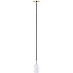 Happy Homewares White Marble Scandinavian Design Black Fabric Cable Pendant Lamp Fitting - Size: 119 x 10 x 10cm - Wilko
