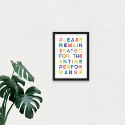 Artery8 Remain Seated Silly Toilet Sign Framed Wall Art Print 21 x 29.7cm - Size: 32.3 x 23.4 x 1.5cm - Multi - Wilko - thumbnail 4