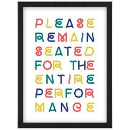 Artery8 Remain Seated Silly Toilet Sign Framed Wall Art Print 21 x 29.7cm - Size: 32.3 x 23.4 x 1.5cm - Multi - Wilko - thumbnail 1