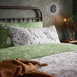 Furn Double Celestial Stories Printed Reversible Duvet Set - Green - Wilko - thumbnail 3