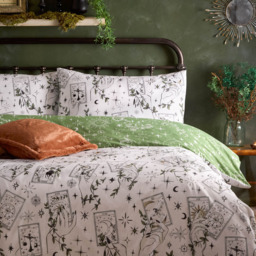 Furn Double Celestial Stories Printed Reversible Duvet Set - Green - Wilko - thumbnail 4