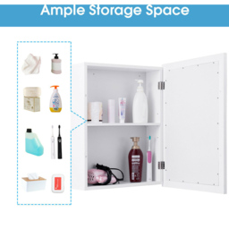 Costway White Adjustable Wall Mounted Storage Cupboard - Size: 50 x 16 x 66cm - Wilko - thumbnail 6